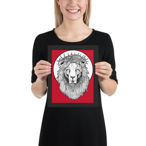 Lion of Nazareth Red Framed poster