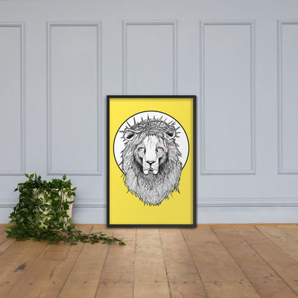 Lion of Nazareth Yellow Framed poster
