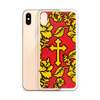 Slavic Flower Cross Royal Red iPhone Case