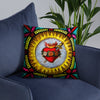 Flaming Heart Mary Pillow