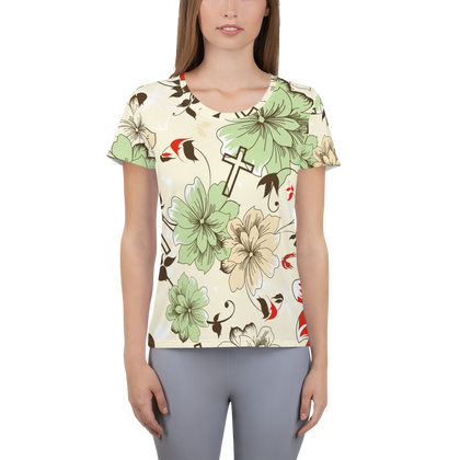 Floral Cross Ladies T-shirt