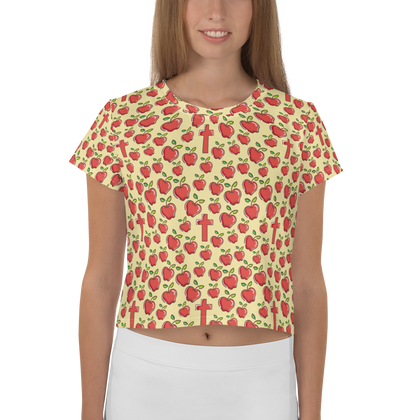Apple Cross Ladies Crop Tee