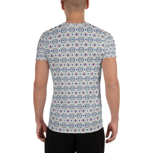 Blue Burst Cross Pattern T-shirt