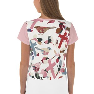 Birds and Crosses Crop Tee