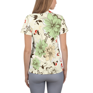 Floral Cross Ladies T-shirt