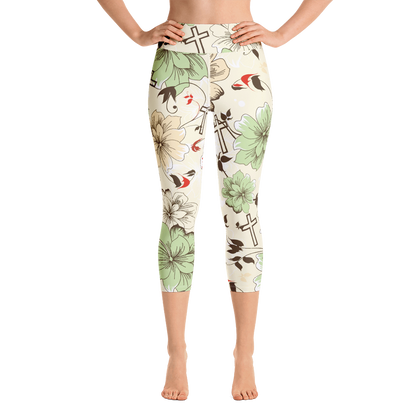 Floral Cross Capri Leggings